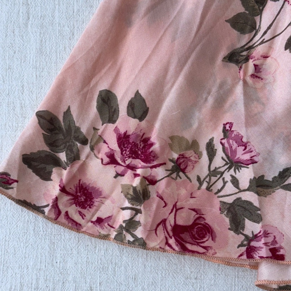 Free People Rowan Maxi Skirt Fairycore 6 Peach Pink Floral Boho Smocked Panel - Picture 3 of 13
